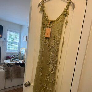 Cult Gaia Gold Pemma Crochet Dress